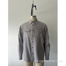 Camisa de cuello blanco gris 100% algodón